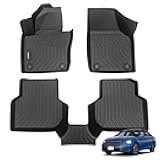 Floor Mats Custom for VW Jetta 2012-2018 Waterproof Car Mats All Weather Guard Mats Heavy Duty TPE Automotive Floor Liners Accessories Front& Rear Row Full Set Black