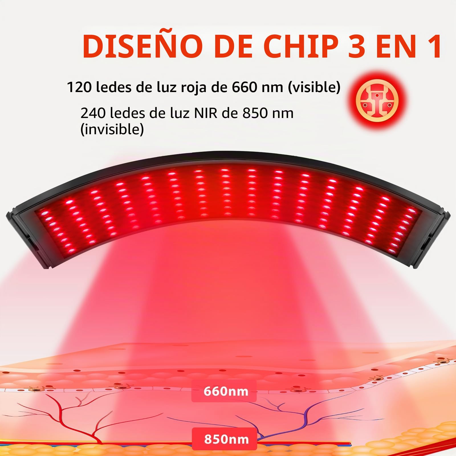 Terapia de luz roja para dispositivo corporal, terapia de luz infrarroja con soporte, luz roja de 660 nm y lámpara de luz infrarroja cercana de 850 nm para aliviar el dolor corporal, cuidado de la
