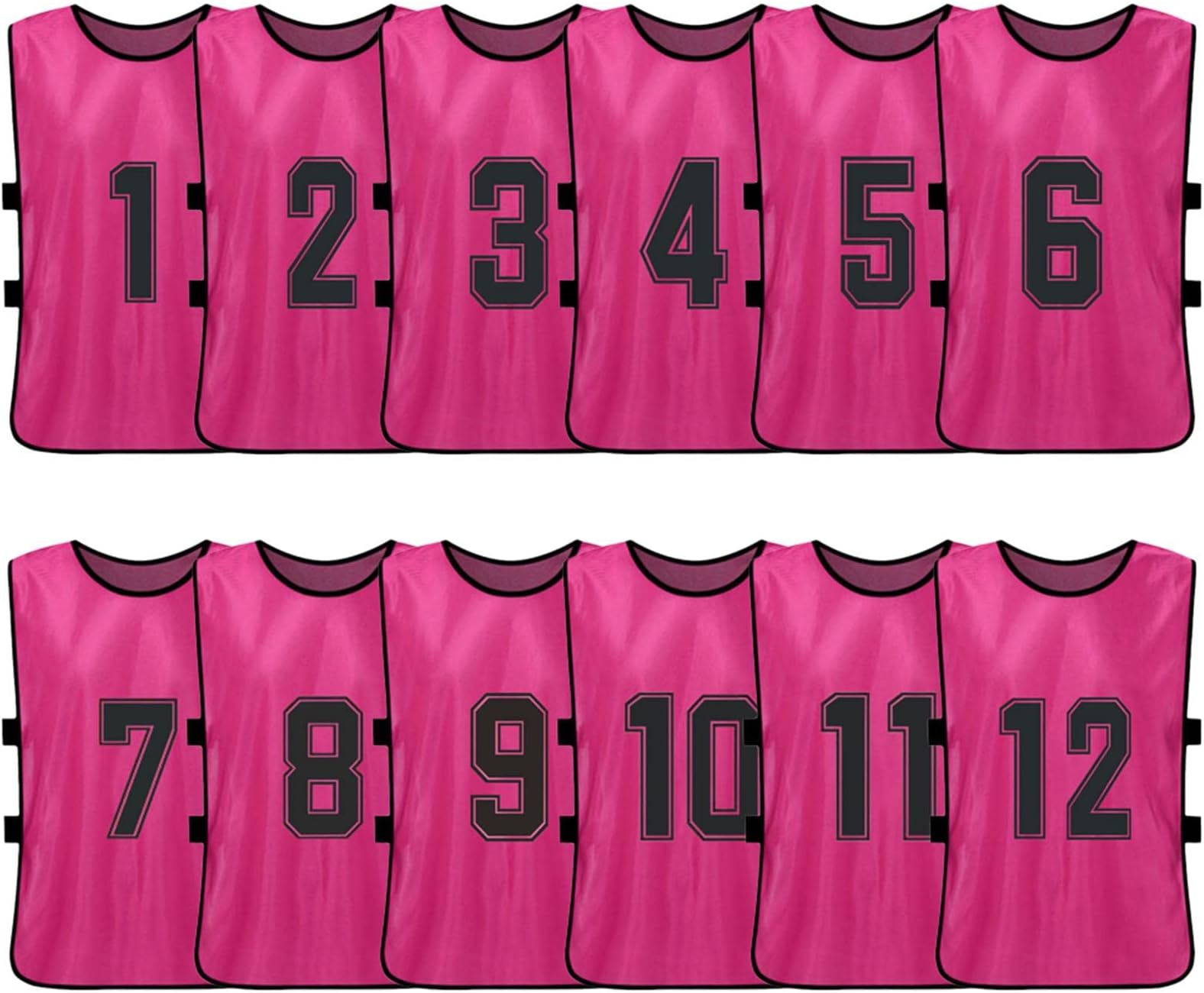XINYIFU Vest, 12 PCS Adults Soccer Pinnies Quick Drying Football Team Jerseys Youth Sports Scrimmage Soccer Team Training Numbered Bibs Practice Sports Vest
