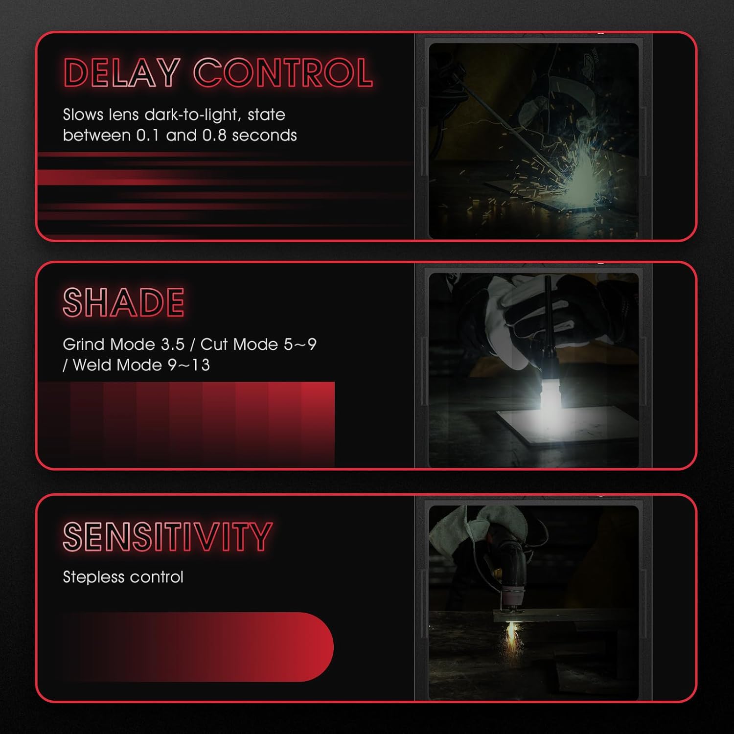 YESWELDER Large View Auto Darkening Welding Helmet, Blue Light Blocking, 1/1/1/1 True Color Solar Powered Welder Hood Mask with 4 Arc Sensors, Wide Shade 4/5-9/9-13 for TIG MIG ARC CUT and GRIND