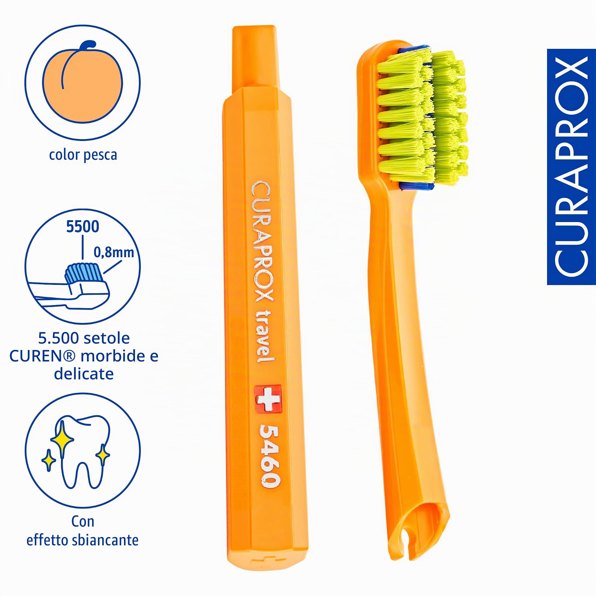 Curaprox Ortho Travel Set-Igiene orale per bretelle/Spazzolino ultra-morbido e scovolini/Set verde/Made in Switzerland