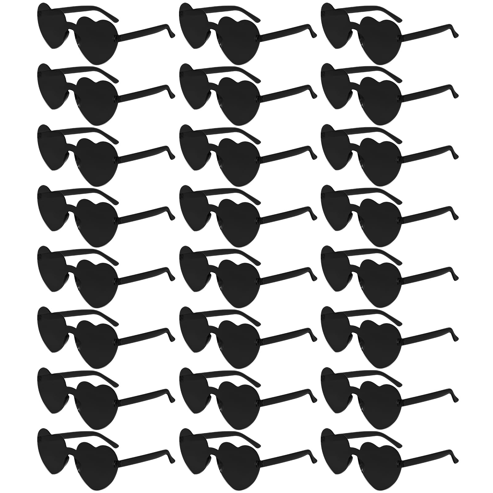 Morcheiong 24 Pack Heart Shaped Sunglasses Frameless Glasses Women Bachelorette Girl Birthday Party Favor Transparent Eyewear
