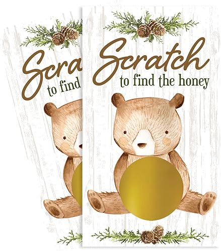 DISTINCTIVS Woodland Bear - Juego de fiesta para raspar - 28 cartas