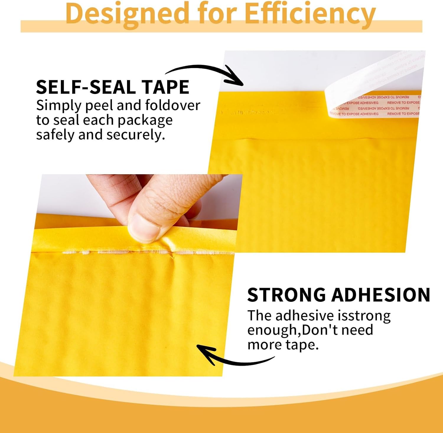 Padded Envelopes 6×10' Inch 100 Pack Self-Sealing Paper Envelopes for Shipping, Mailing,Packaging,Strong Adhesion Envelope Mailers - Image 2