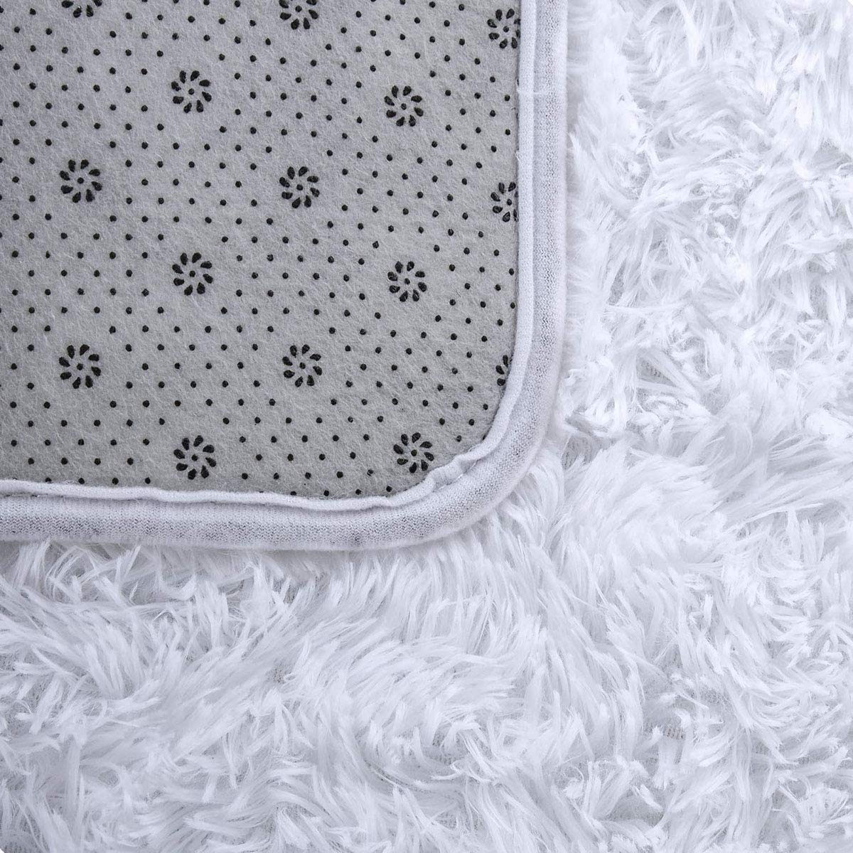 Tinyboy-hbq Tappeti Salotto Tappeto da Soggiorno Tappeto in Velluto soffice tappeti per camere da letto Moderno Tappeto Camera da Letto Cameretta Peluche Grande(bianco, 120 * 160cm)