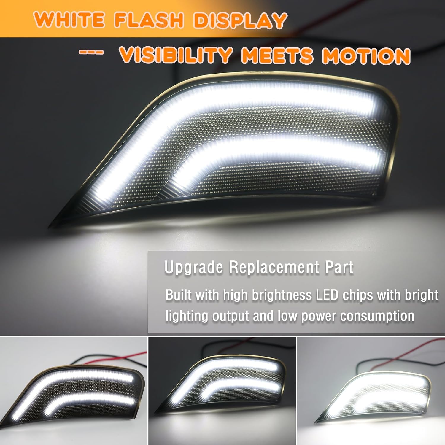 LED Front Fender LED Side Marker Lights Kit for chevy Yukon/Yukon Denali/Yukon XL/Tahoe/Escalade/Suburban/Escalade ESV,Super Bright Day Running Lights,Smoked Lens Side Marker Lamps