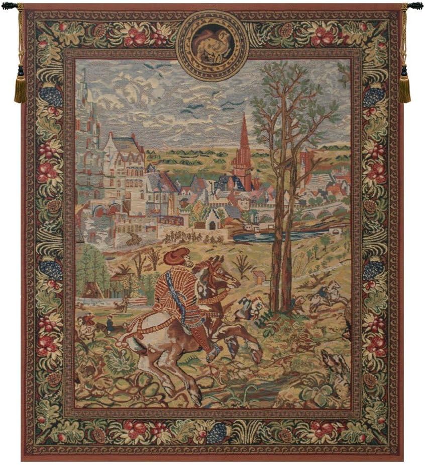 C Charlotte Home Furnishings Inc Vieux Brussels (Left Side) Belgian Tapestry Wall Hanging | Viscose Cotton and Polyester Blend Wall Art | 39 in. x 33 in | Home Decor Accents