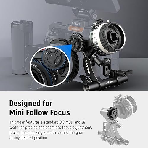 Miniatura 9 de NEEWER Engranaje M0.8-65T para enfoque de seguimiento, estándar 0.8 MOD y 65 dientes compatible con SmallRig Follow Focus y NEEWER Mini Follow