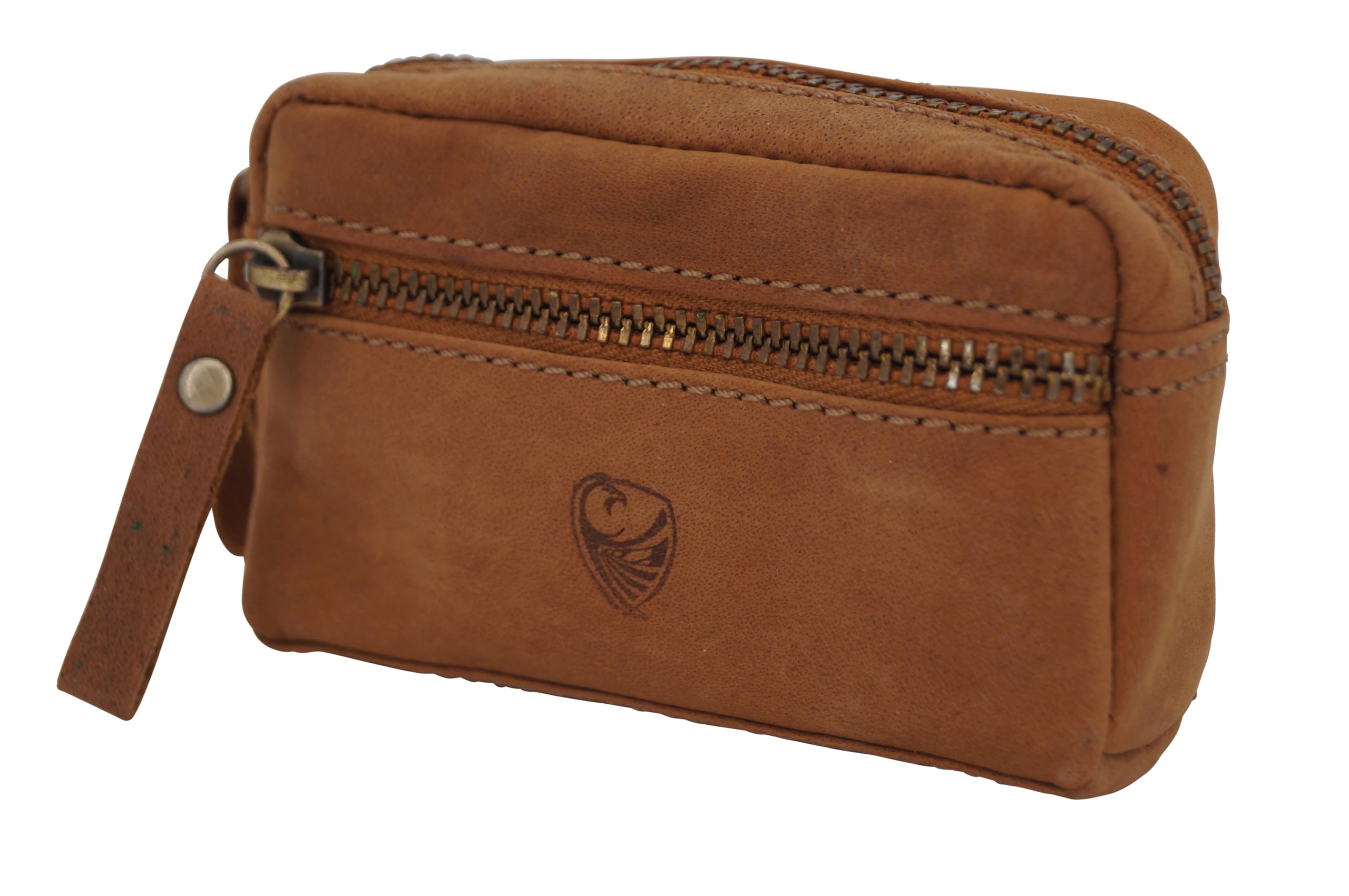 GERMANUS Etui na klucze, etui na kluczyki, breloczek 4051, skóra, jasnobrązowy, Einheitsgröße, klasyczny