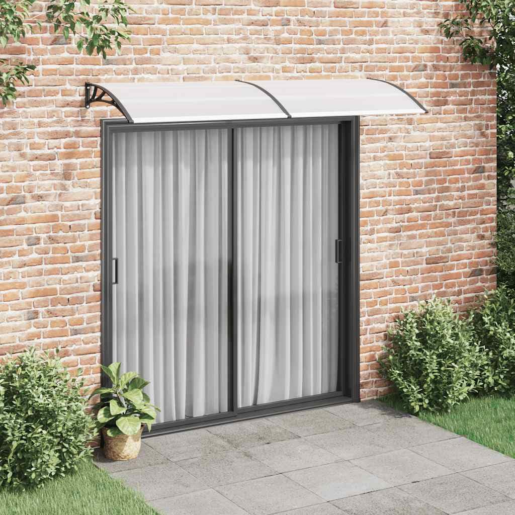 vidaXL Türvordach Haustürdach Haustür Überdachung Türdach Pultvordach Vordach Haustürvordach Schwarz Transparent 240x80cm PC Aluminiumstab