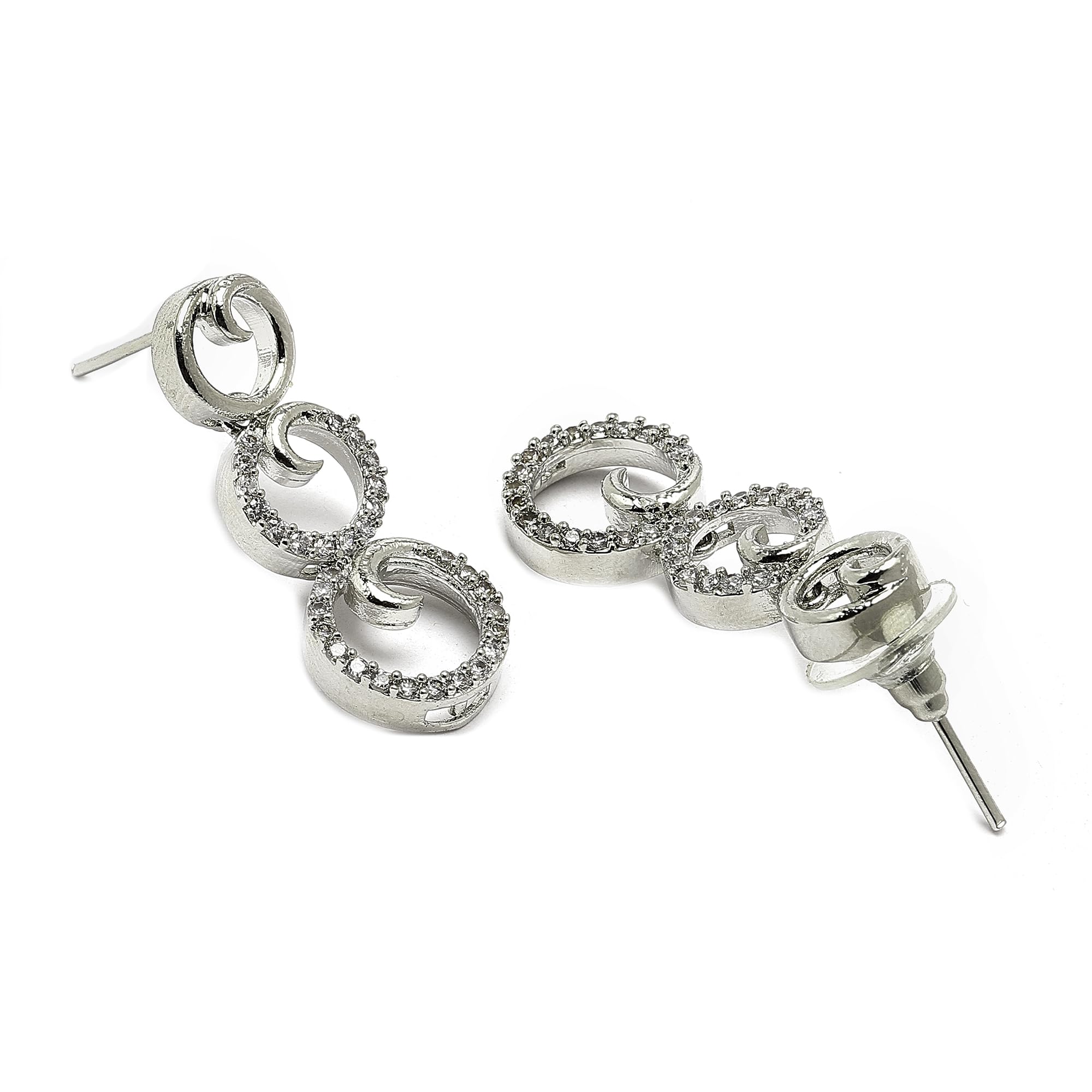 Elegant Rhodium American Diamonds Necklace Set