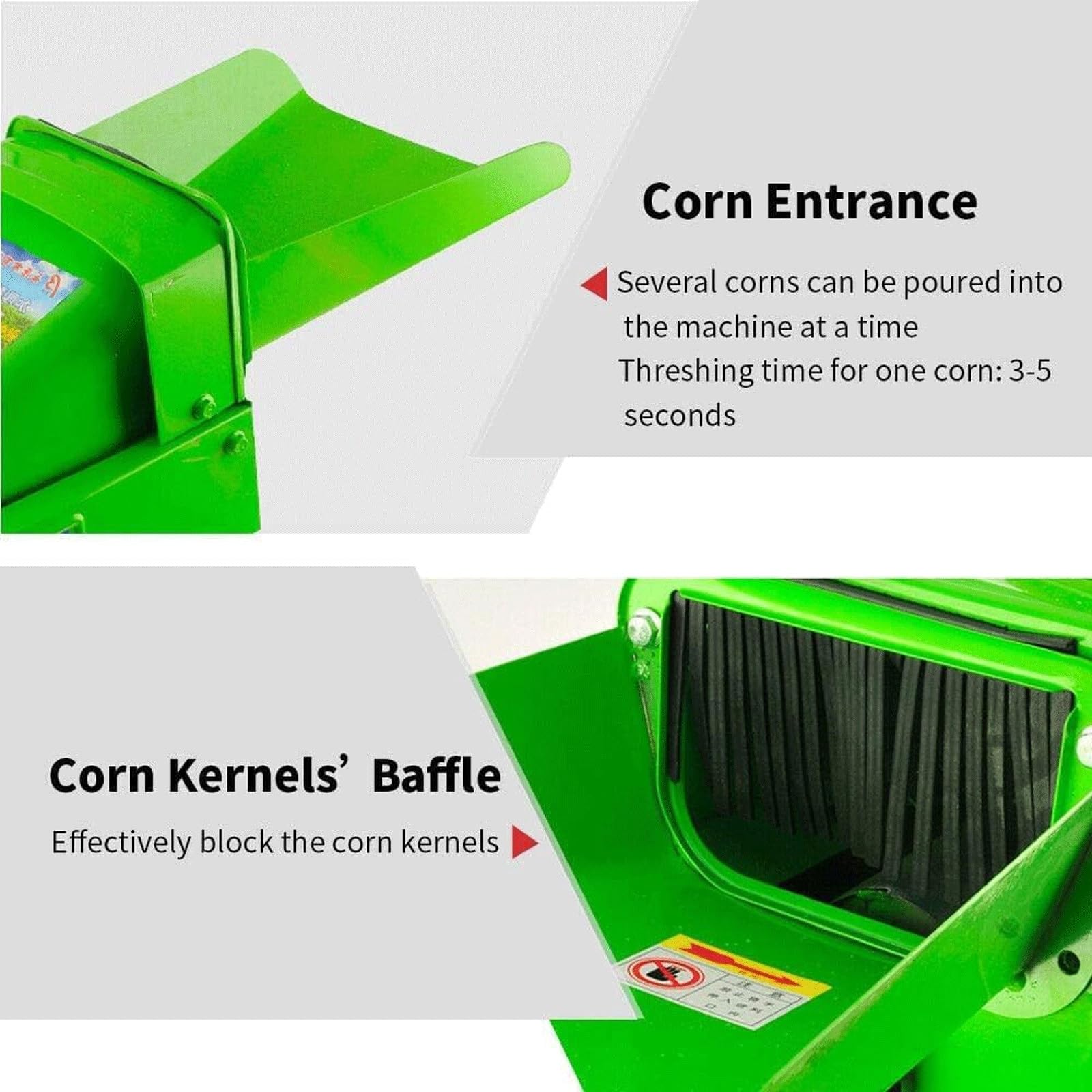 Macchina della trebbiatrice del mais secco, 2800RPM Sheller automatico del mais per le piccole aziende agricole e uso domestico, attrezzatura elettrica di spogliatura del mais
