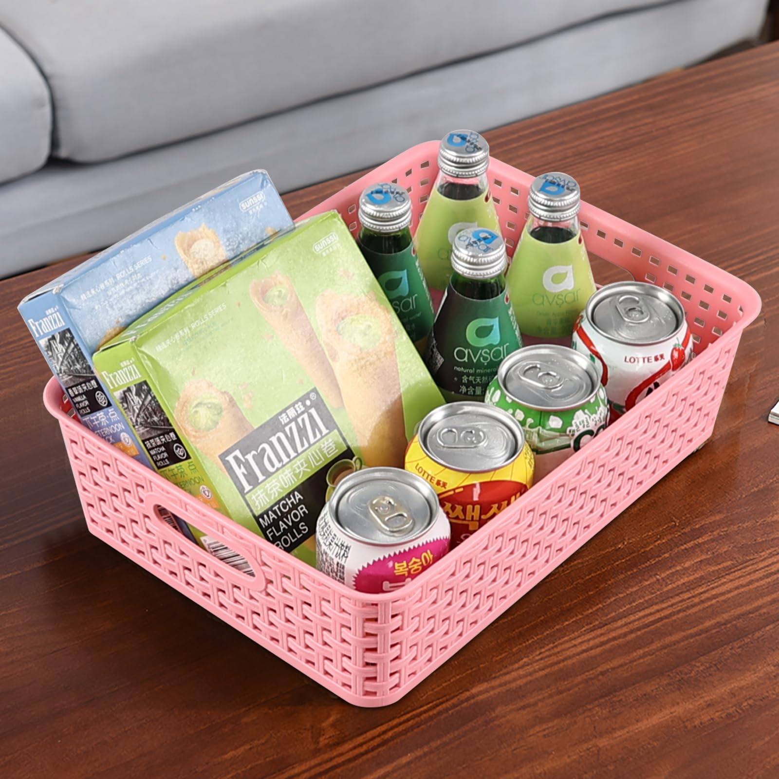 Easymanie Lot de 6 Paniers de Rangement Rectangulaires en Plastique, Gris A4 Panier Easymanie Lot de 6 Paniers de Rangement Rectangulaires en Plastique, Gris A4 Panier