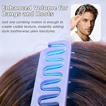 2PCS Texture Combs, Wide Tooth Comb, Texture Styling Comb, Hair Texture Comb, Magic Comb, Volumizing Comb, Texturising Comb for Curls, Volume Hair Styling Tool for Men & Women (Grey + Pink)