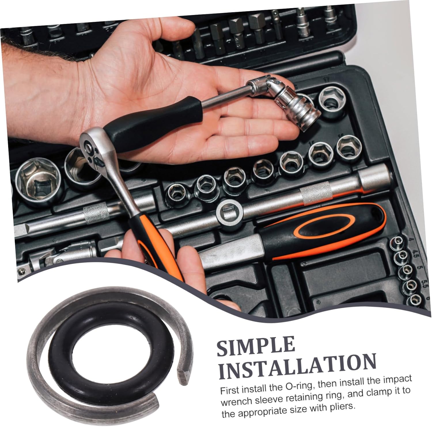 Angoily 100sets Impact Wrench Friction Ring Retaining Ring Clip Fit Electric Air Wrenches High Durability