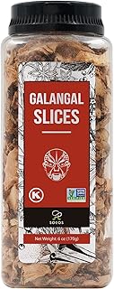 Soeos Galangal Slices 6 Ounces, Non-GMO Verified, Kosher, Great Galangal - Alpinia Galanga, Perfect for Tom Yum and Tom Kha Soups, Authentic Product of Vietnam, Sliced Dried Galangal Root, 6oz.