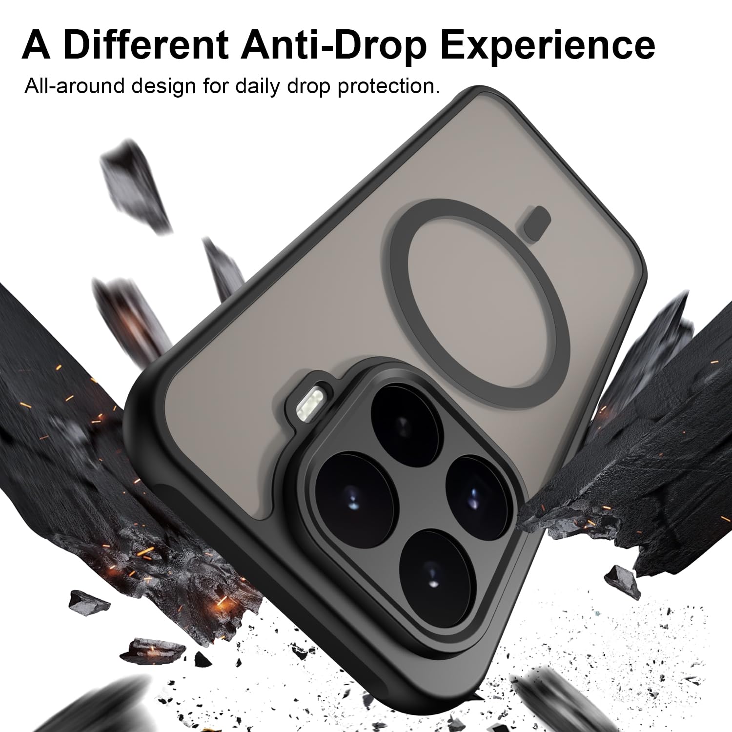 Magnetyczne etui do Xiaomi 17T 5G kompatybilne z MagSafe,[pełna ochrona aparatu] Półprzezroczysta, matowa tylna obudowa odporna na zarysowania obudowa, czarna