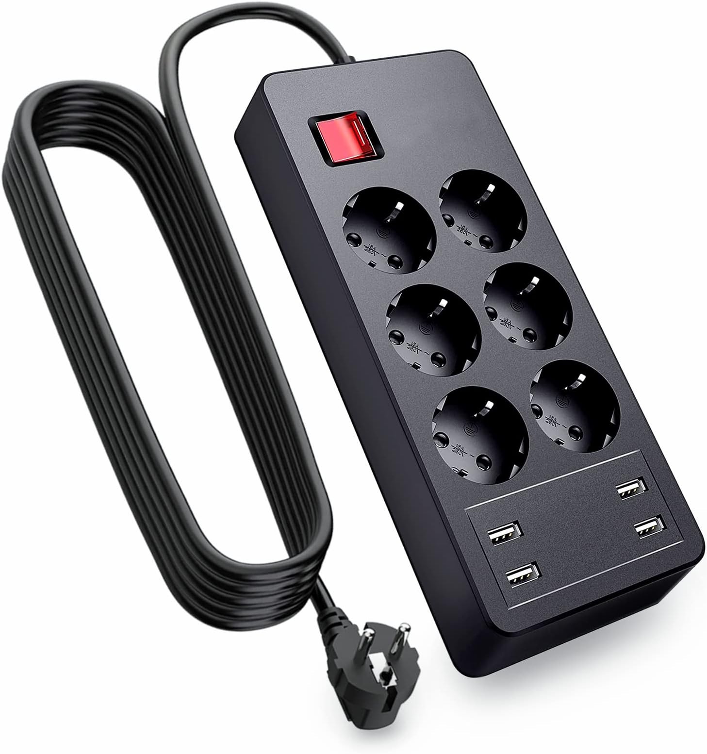 Doppelsteckdose Weiß – 2x 16A Mit USB-A & USB-C, 3680W Max, Perfekt Für Wohnzimmer & Home-Office