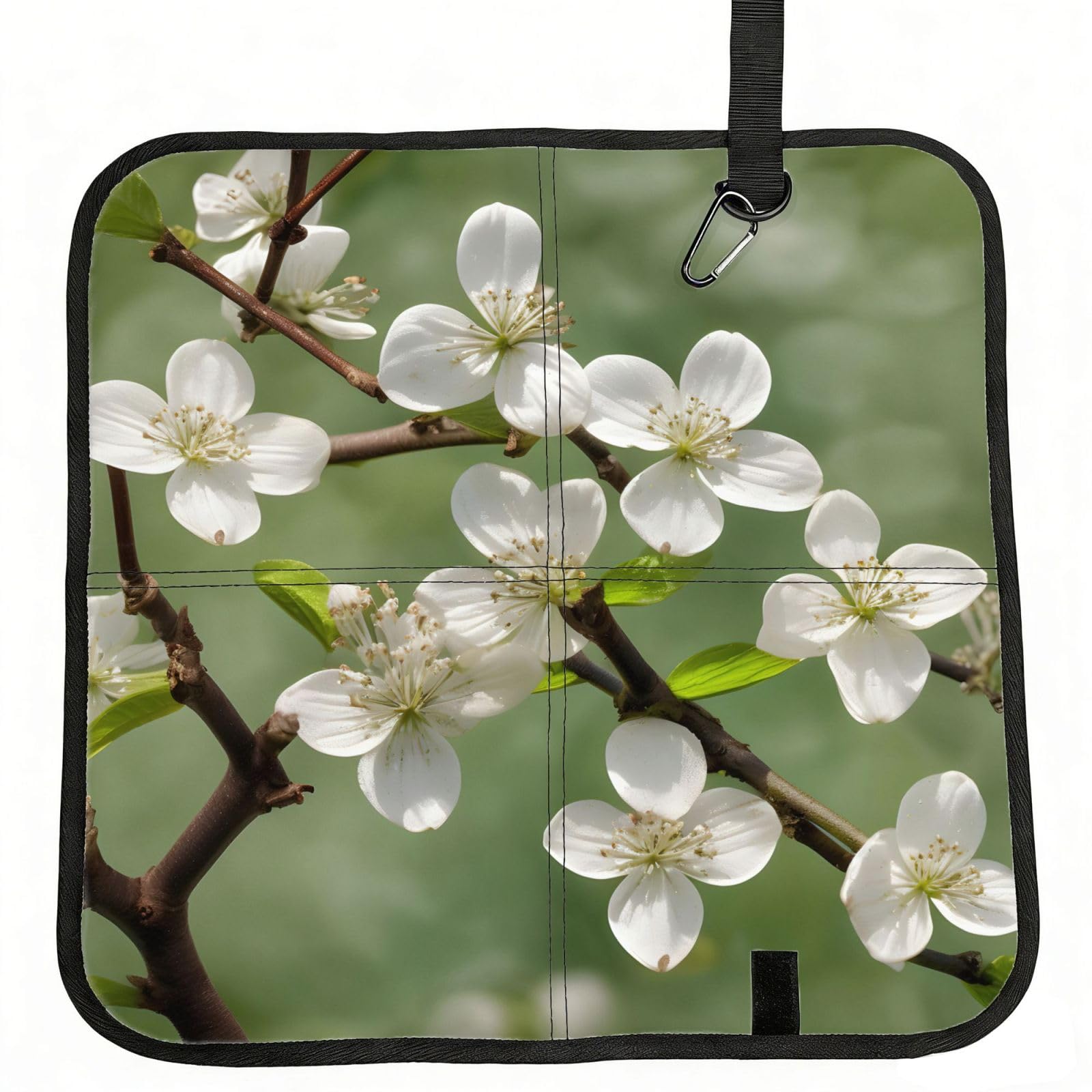 NImongt Spring Dogwood Blossoms Print Portable Chair Pad Foldable Seat Cushion Outdoor Seating Office Picnic Camping