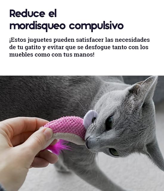 Foto 4 de 5 de Petstages Dental Shrimpies - Juguete con Hierba gatera para la Salud Dental - para Gatos - Multicolor
