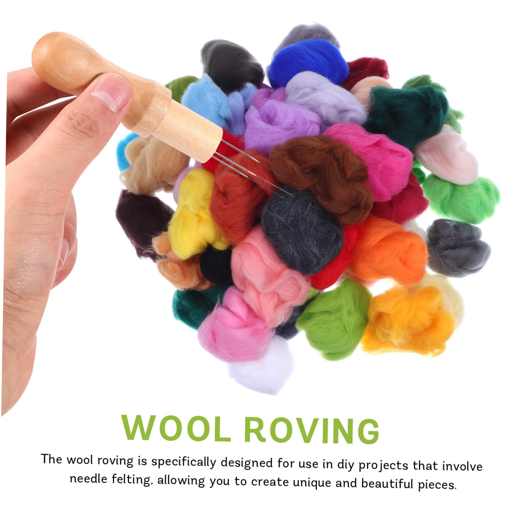1paquete Pack De Lana Para Fieltro De Lana Peinada Kit De Manualidades Para Hacer Artesanías De Fieltro y Accesorios