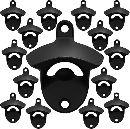 Miniatura 16 de Abrebotellas montado en la pared, bronce antiguo, abridor de tapa de cerveza montable, acero inoxidable (paquete de 1) Bronce antiguo,Negro -,Cobre