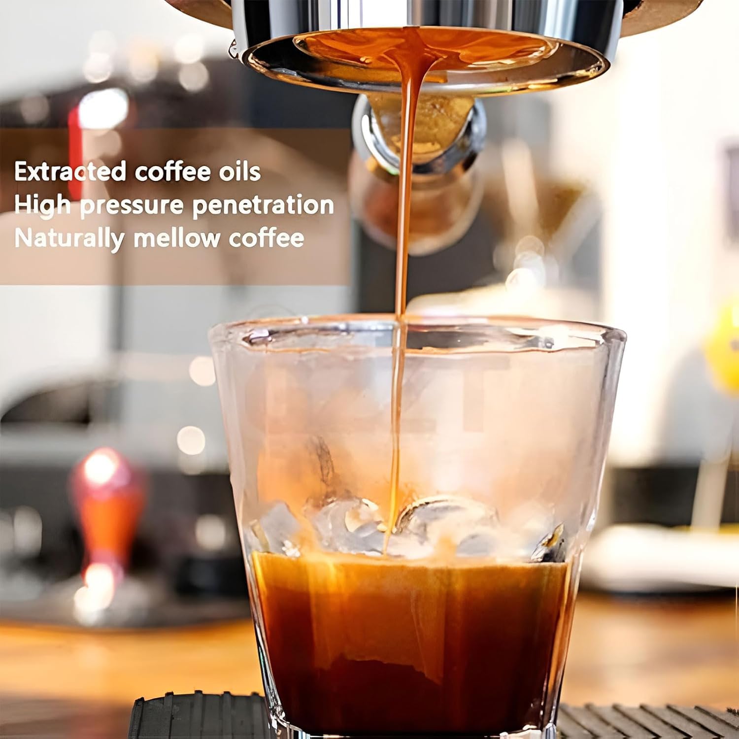 Macchina per caffè espresso manuale con manometro, funzioni di preriscaldamento e riscaldamento della tazza per una perfetta preparazione casalinga