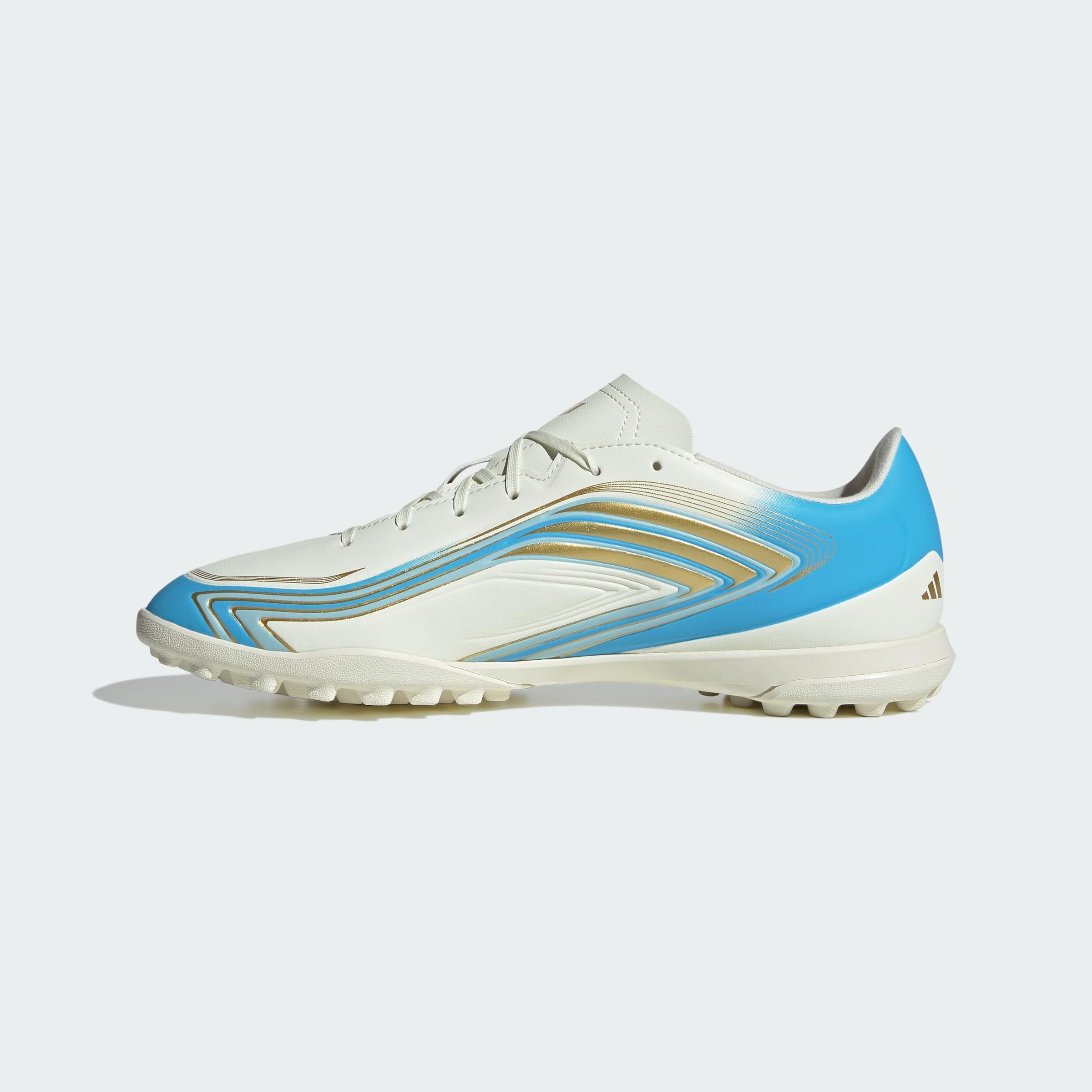 adidas Uniseks F50 Messi Club Turf Football Boots Shoes, ivory/semi blue burst/icey blue, 38 2/3 EU