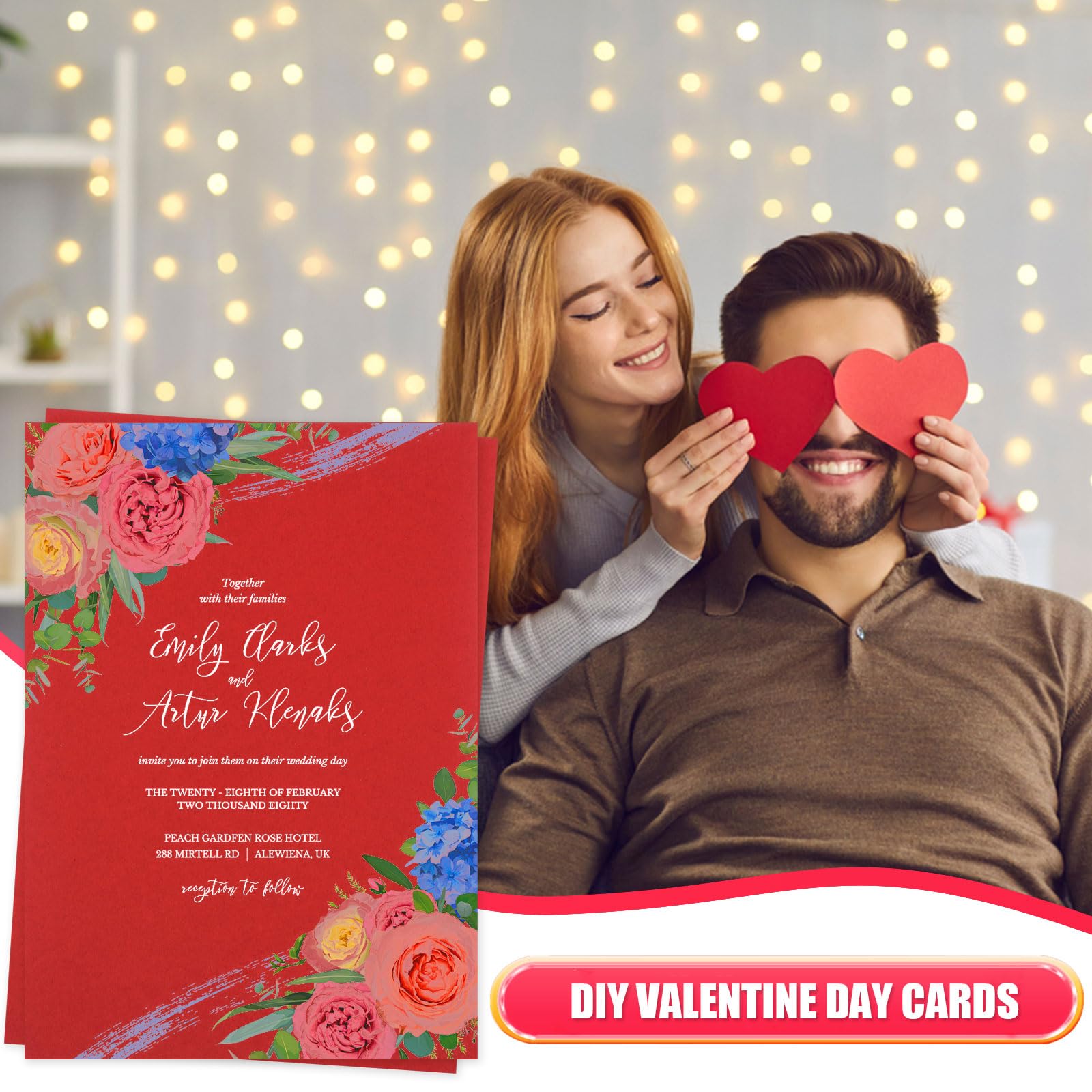 240 piezas de papel de cartulina para el día de San Valentín (rojo, rosa, blanco, A4)