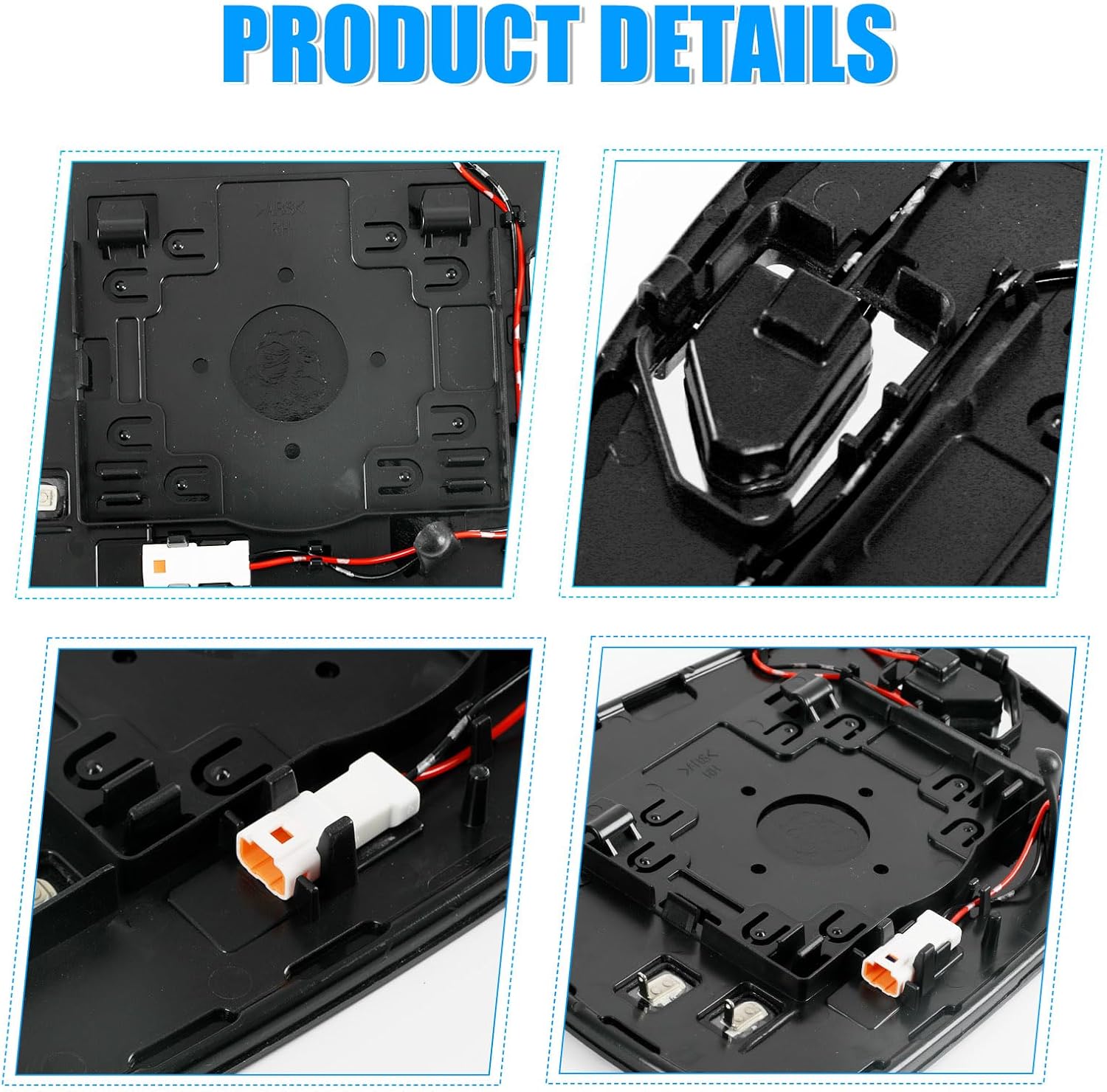 Compatible with Toyota Sienna 2011 2012 2013 2014 2015 2016 2017 2018 2019, Passenger Right Side Mirror Glass, Heated Blind Spot Lens Mirror with Backing Plate