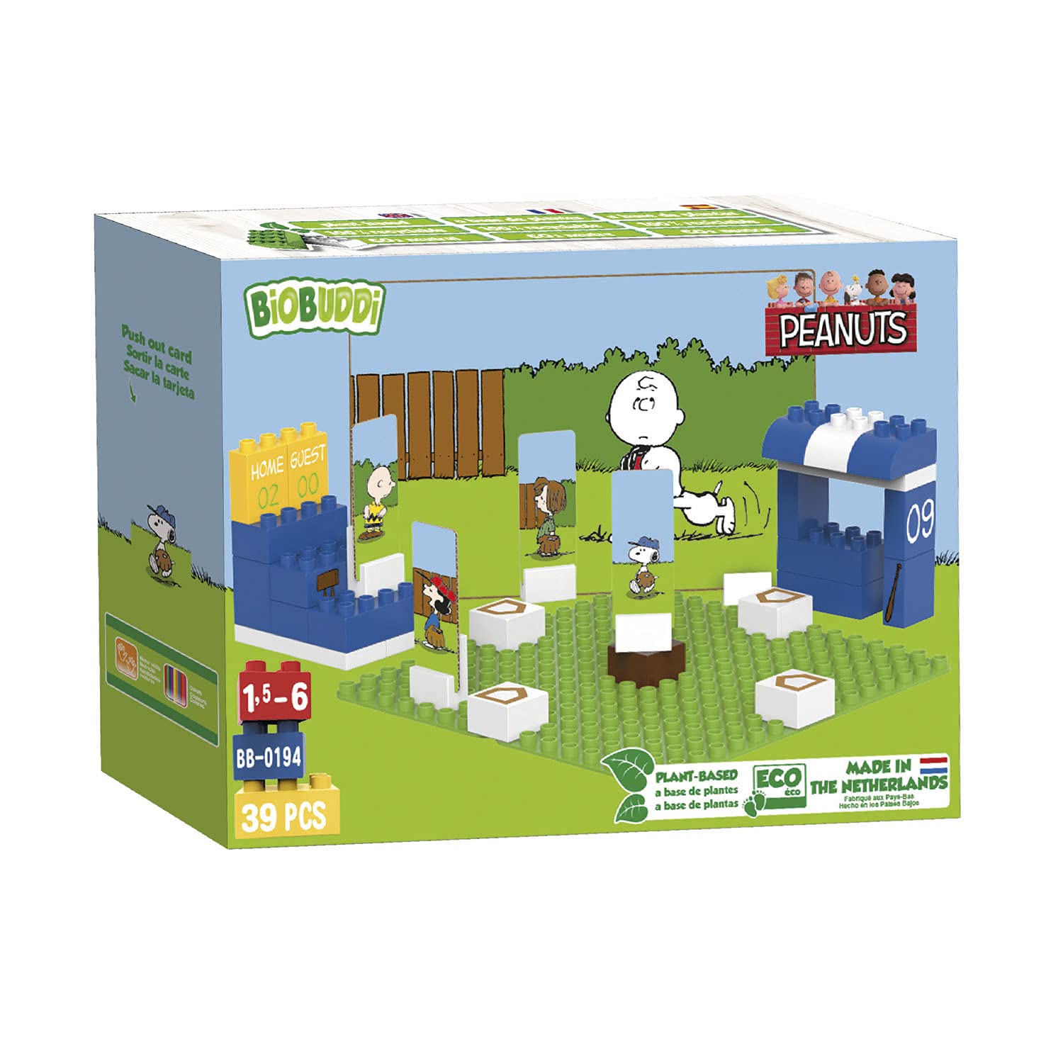 BIOBUDDI Jouetprive Snoopy - Baseball, 39pcs.