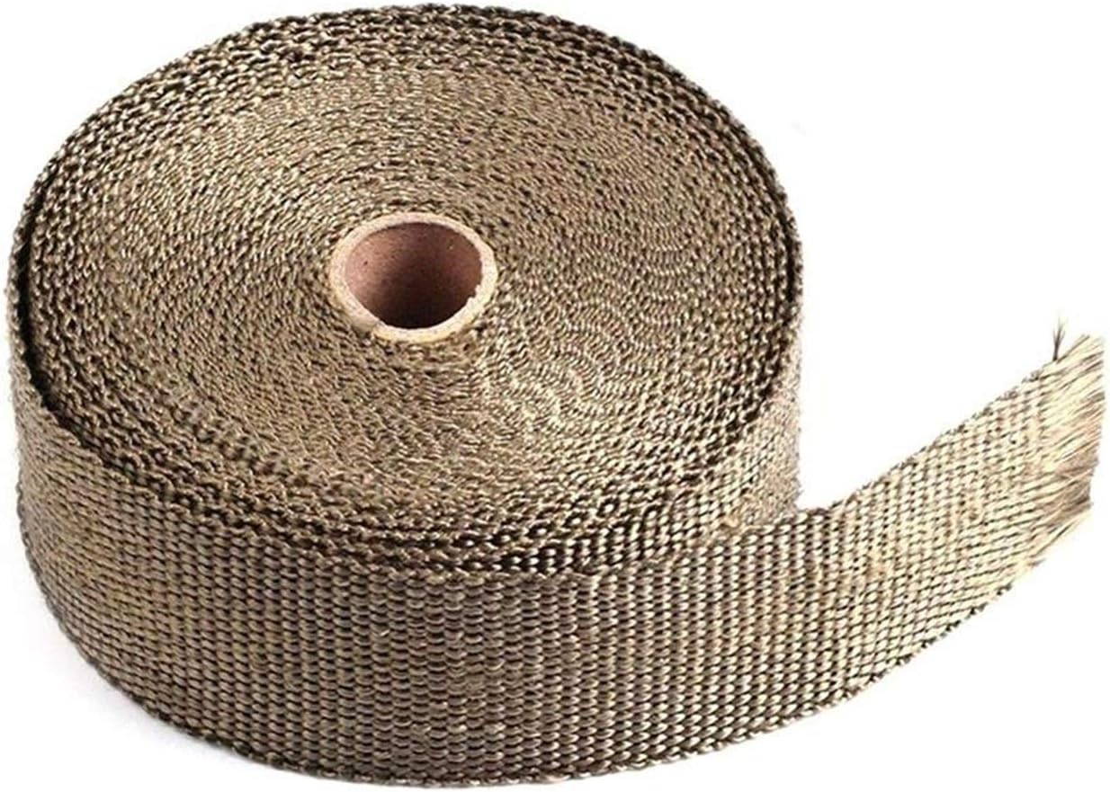 5M Roll Fiberglass Heat Shield Motorcycle Exhaust Header Pipe Heat Wrap Tape Thermal Protection Exhaust Pipe Insulat(Gray)