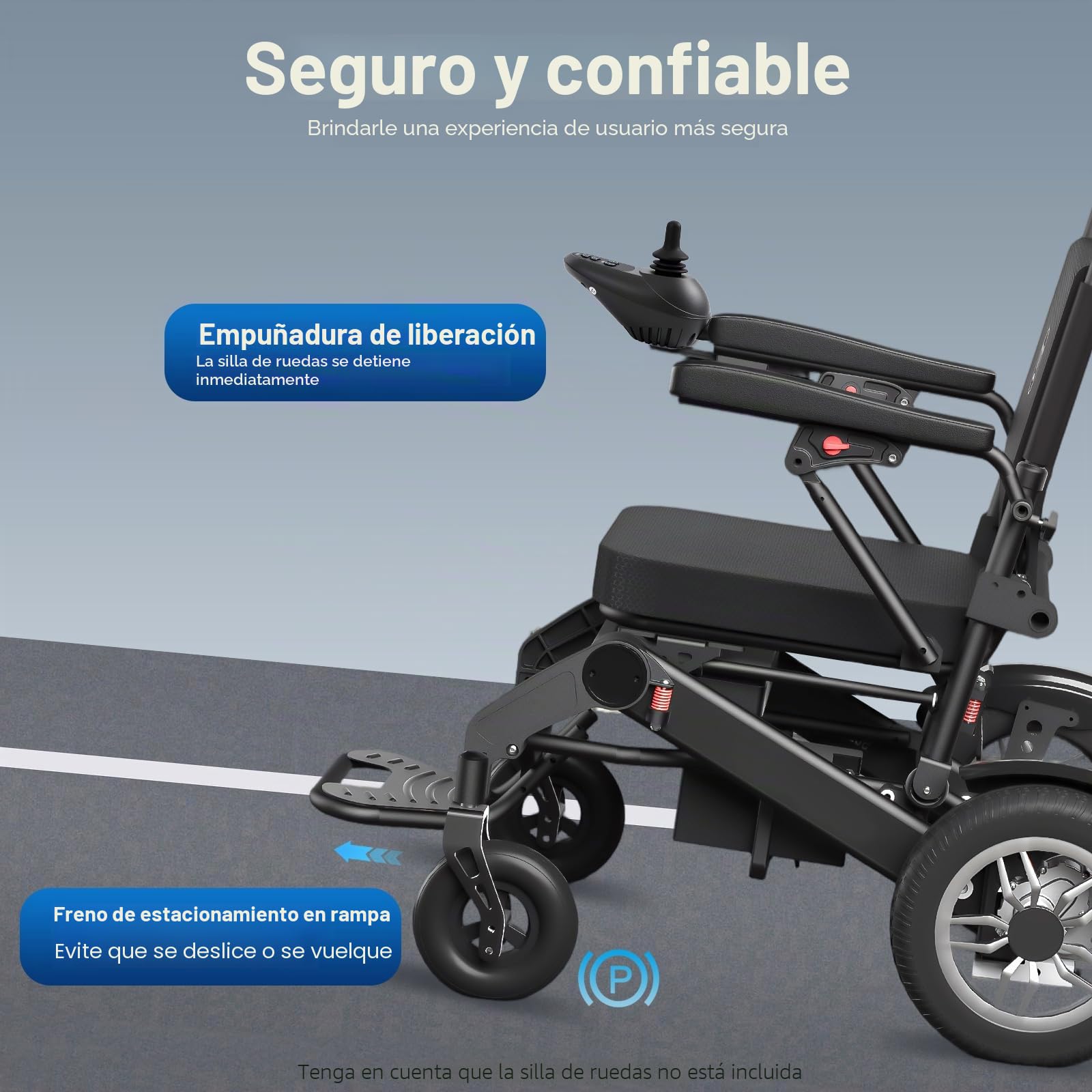 Controlador eléctrico para silla de ruedas de 24 V, CC 24 V, 5 velocidades ajustables, controlador de joystick ML2P+ cable adaptador, con indicador de sonido y freno de estacionamiento de rampas