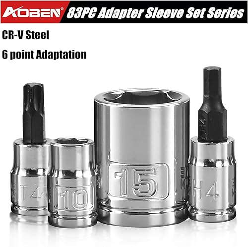 Miniatura 5 de AOBEN Llave de trinquete eléctrica inalámbrica con 83 piezas de dados de impacto de 14 a 38 pulgadas, llave eléctrica de 12 V con velocidad