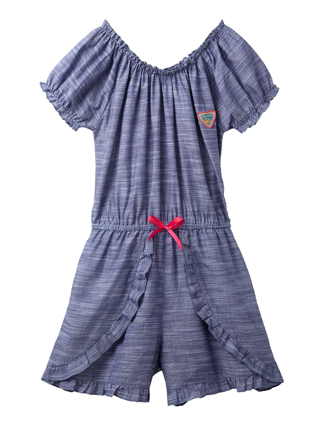 cub mcpaws be curious Cub McPaws Girls Wrap Playsuit with Elasticated Neck and Sleeves | Ruffled Wrap at Front | 4-12 Years | Floral and Slub Prints |-picture-41