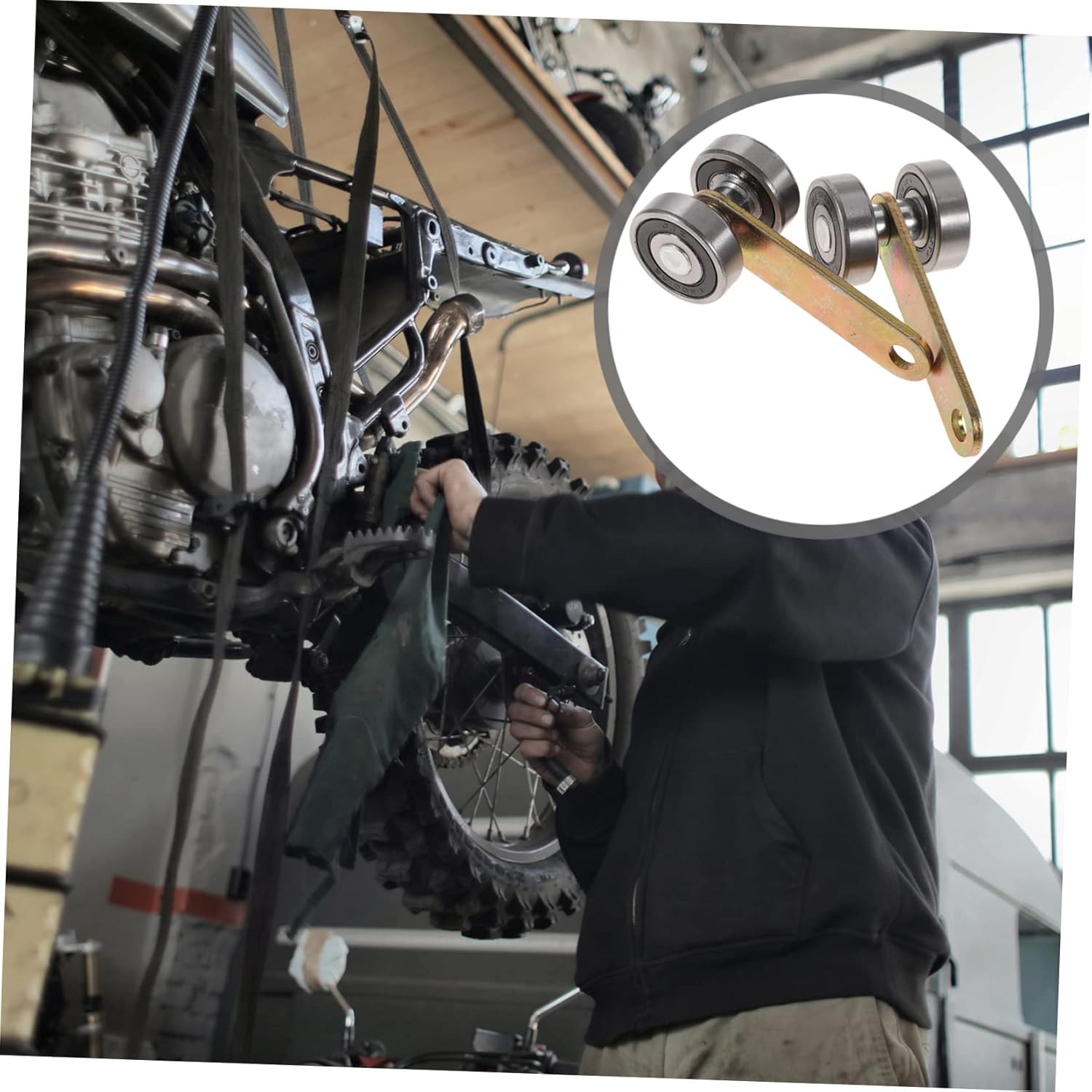 Housoutil 10Pcs Unistrut Trolley Rollers with Two Wheel Bearing Assembly for Garage Door Hardware Replacement Galvanized Steel 3.81X1.61X6.69 Inches