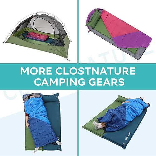 Miniatura 9 de Clostnature Almohadilla de dormir autoinflable para campamento, almohadilla de campamento de 1.523 pulgadas, almohadilla de colchón inflable ligera,
