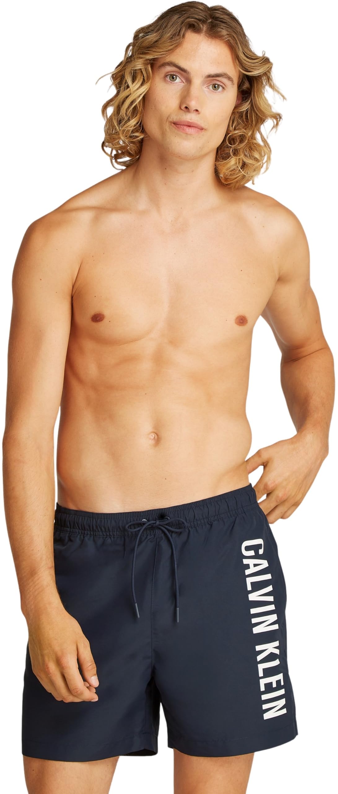 Calvin Klein Uomo Pantaloncino da Bagno Medium Drawstring con Logo