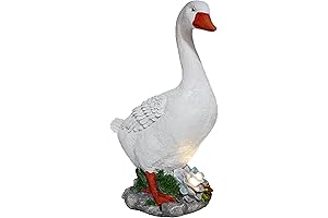 Resin Goose Statue with Solar Light