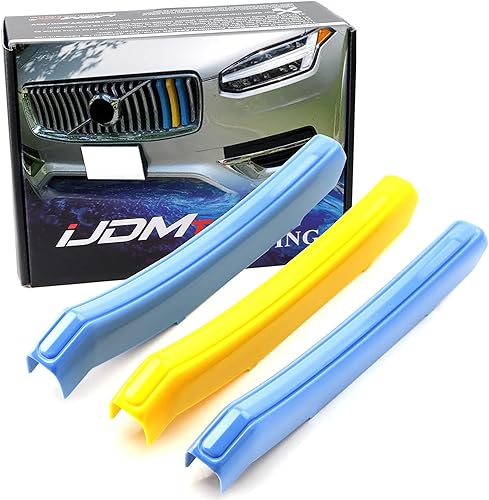 iJDMTOY Exact Fit - Rejilla de color de bandera de Suecia compatible con parrilla delantera Volvo XC90 LCI de 2ª generación 2020 en adelante (color: