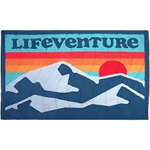 Lifeventure Sundown Fleece Lined Camping Blanket 200 x 140 cm Waterproof Warm Thermal Blanket for Camping, Travel, Vans and Picnic, Retro