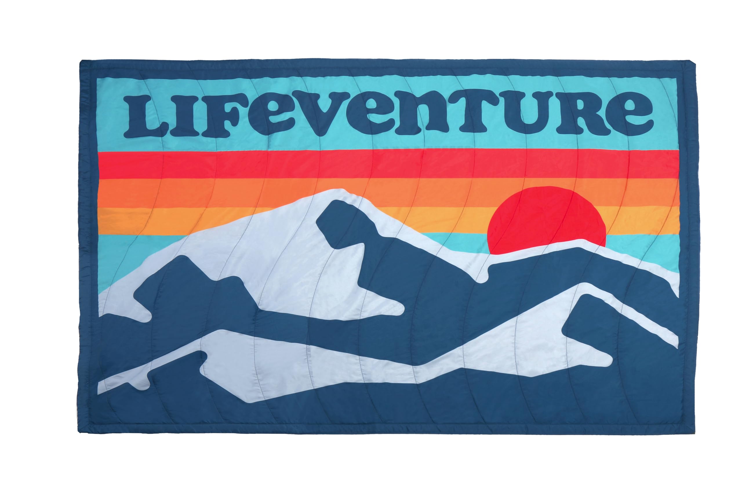 Lifeventure Sundown Fleece Lined Camping Blanket โ Windproof and Water Resistant Warm Thermal Throw for Camping, Road Trips, Van Living and Picnics 200 x 140cm, Retro