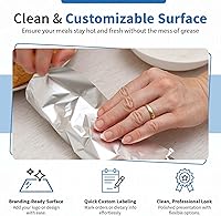 Vista 5 de ANGEL'S PEEL LOUNGE Hojas de papel de aluminio resistentes, grandes envolturas de papel de aluminio antiadherentes precortadas para sándwiches