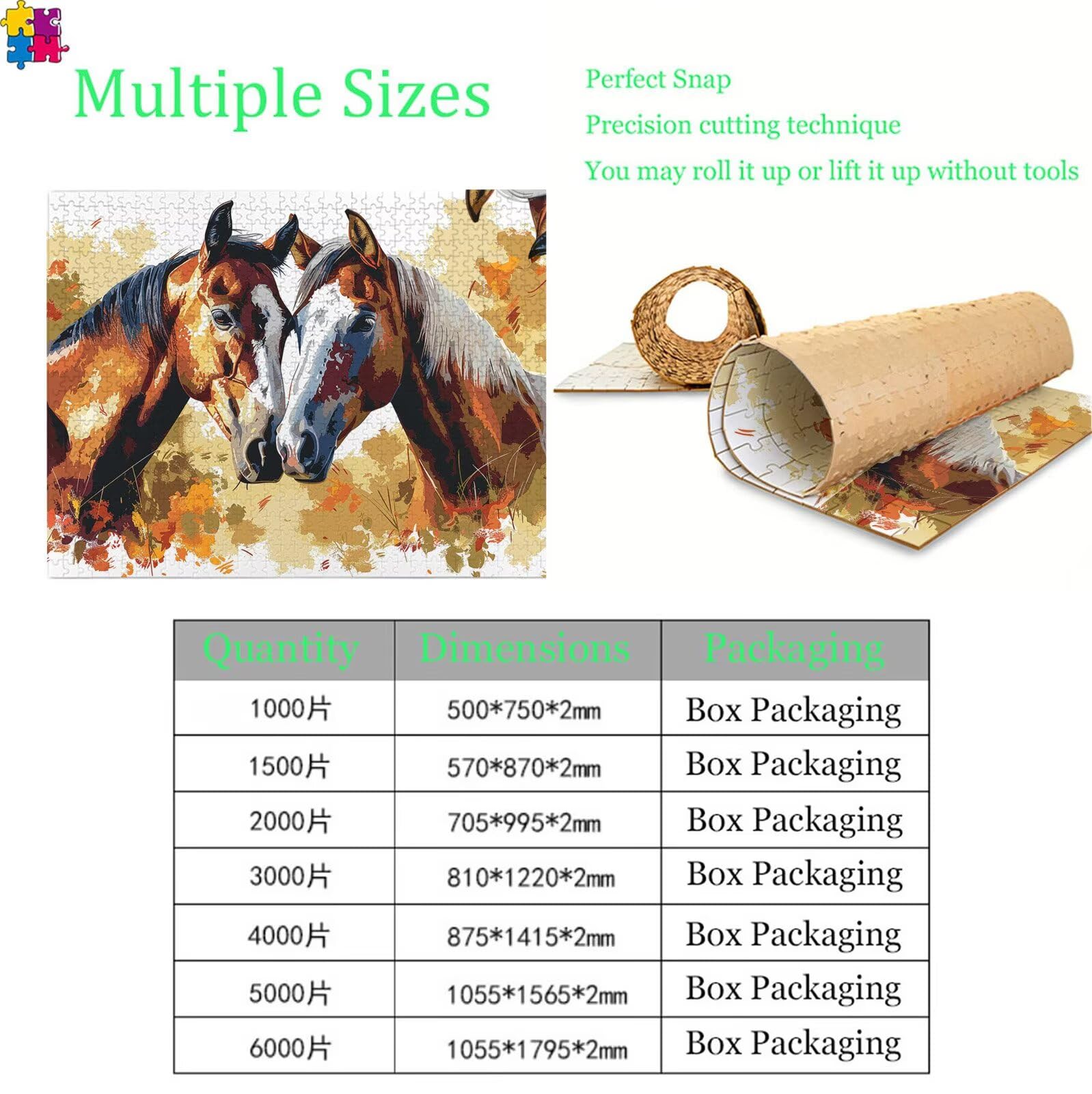 Puzzle 2000 elementów, abstrakcyjne puzzle konia 2000 elementów dorośli i dzieci, premium artystyczna łamigłówka, 99,5x70,5 cm Klasyczna gra puzzle dla dorosłych, wystrój domu, prezent dla kobiety
