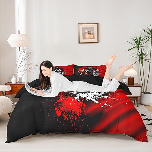 Vista 20 de Feelyou Juego de ropa de cama de coche de carreras y avión en blanco y negro – Funda de edredón y funda de edredón para niños y adolescentes