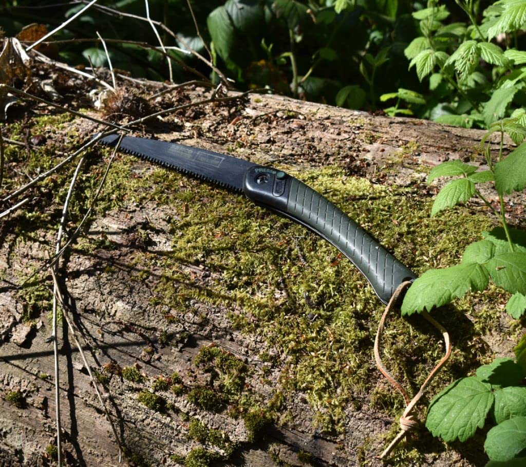 MASTERBRICO Sega Pieghevole per Giardinaggio Potatura Bushcraft Cacciatori e Campeggiatori, Temprata a Basso attrito e Rivestimento Antiruggine Bacho LAP-KNIFE