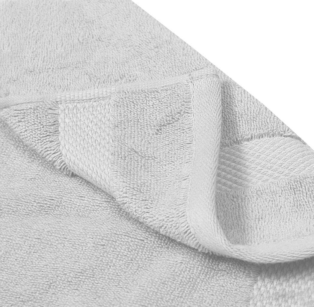 Bumble Luxury Wash Cloth Set of 12/12” x 12” Premium Wash Cloth/Ultra Soft, Highly Absorbent 800 GSM Heavy Weight Combed Cotton (Light Grey, 12 Pack Washcloths)