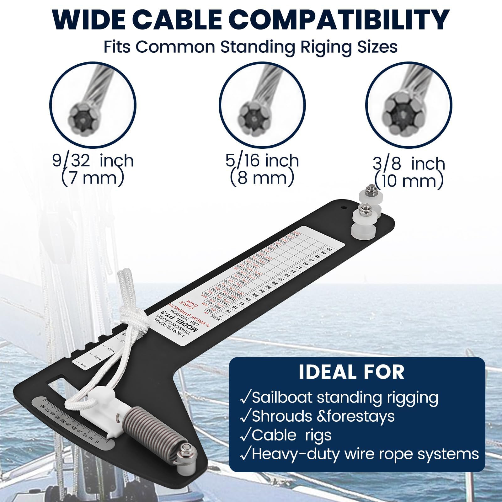 Herramienta de medición de tensión de Cables para comprobaciones