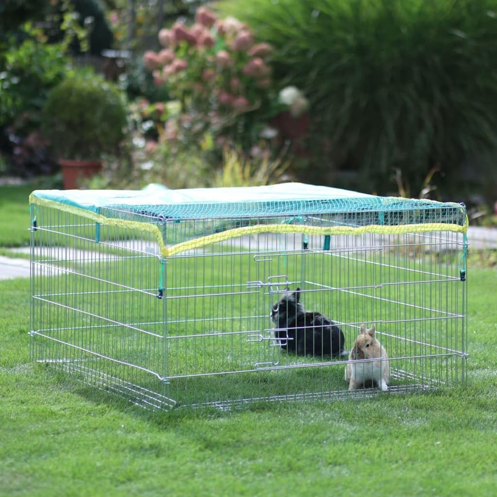 Kerbl Pet Freigehege mit Ausbruchsperre, 115 x 115 x 65 cm, mit Sonnenschutzabdeckung, seitlicher Türe, langlebig