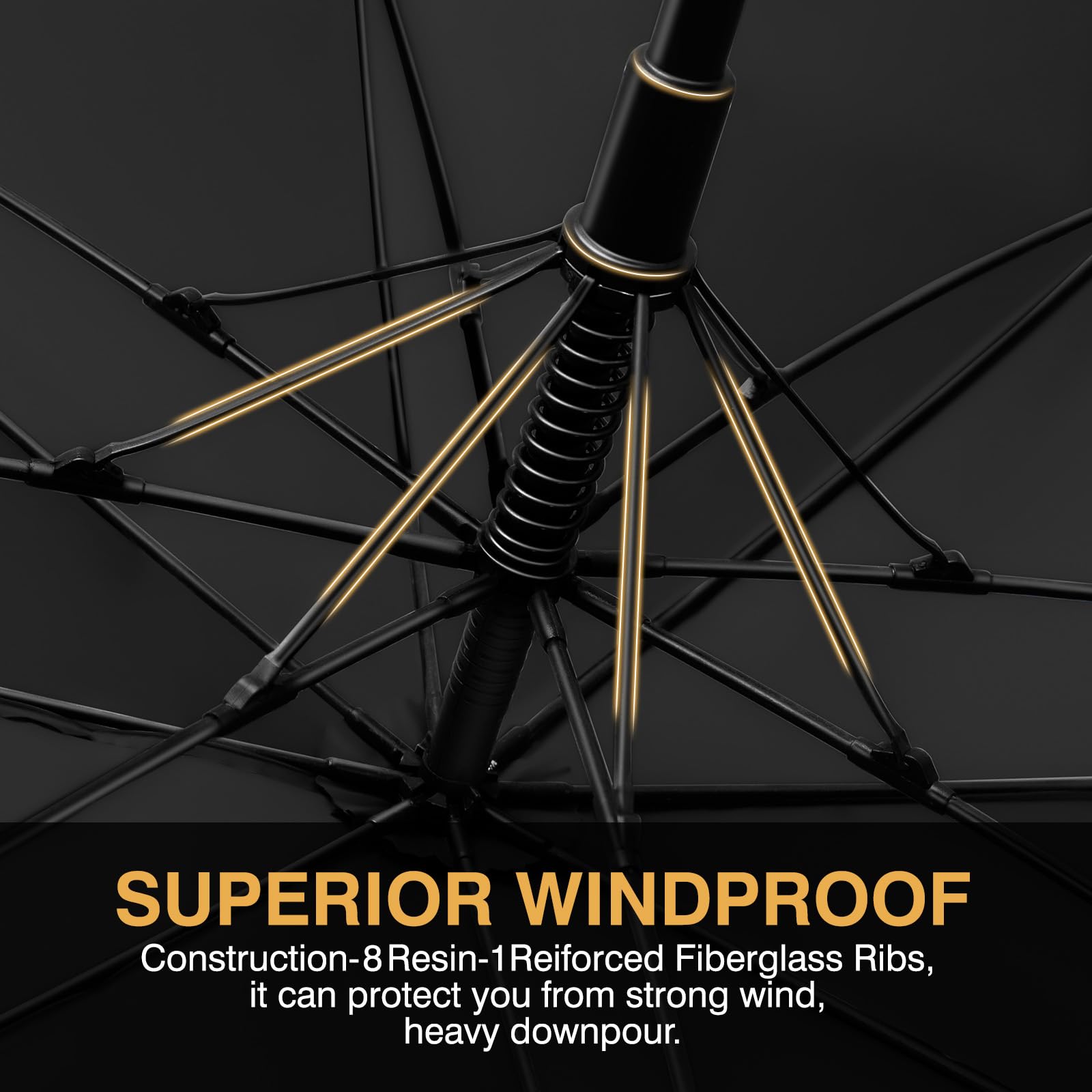 Grand Parapluie Golf Anti-UV - Anti Retournement Anti Vent Parapluie De Golf Automatique - XL/XXL Parapluies De Golf Anti UV 50 - Ombrelle Soleil Homme Femme